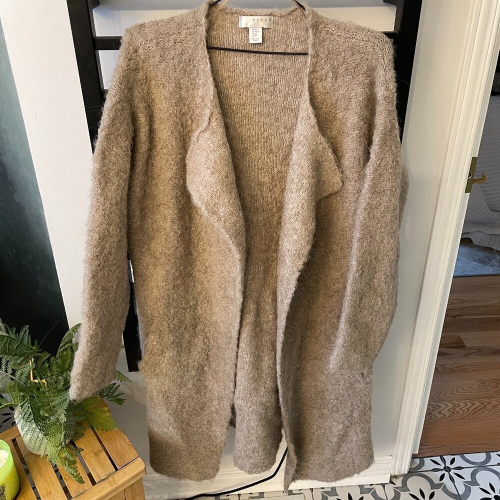 Kenar Wool Alpaca Blend Open-Front Cardigan – Size M